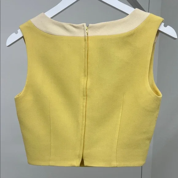 Dolce & Gabbana Yellow and Cream Crop Top - Picture 3 of 7